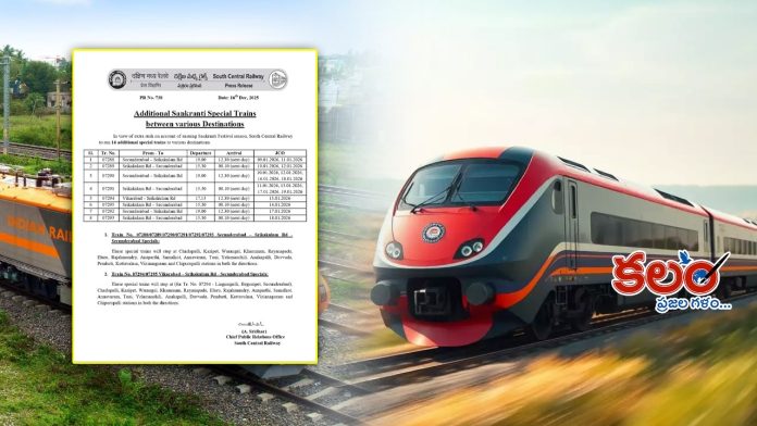 Special Trains for Sankranti